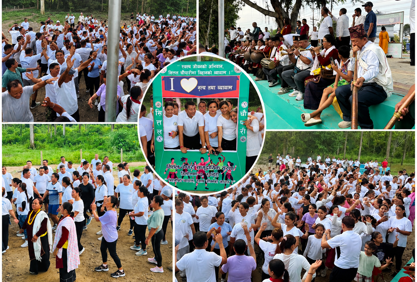 शीतल चौपारीमा नियमित बिहानी नृत्य तथा व्यायाम, मगरबाजाले सहभागीमा रौनक